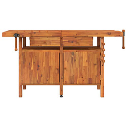 Avis vidaXL Établi avec tiroirs et étaux 162x62x83 cm - Bois massif d'acacia