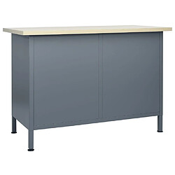 Avis Helloshop26 Établi atelier - 120 cm - Noir/Gris