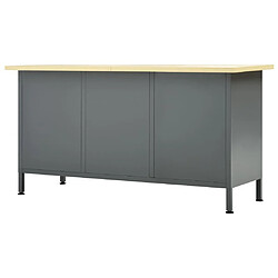 Acheter Helloshop26 Établi table de travail - 160 cm - Noir/Gris
