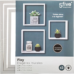Five Simply Smart Lot de 3 Etagères Fixy Cub - Blanc