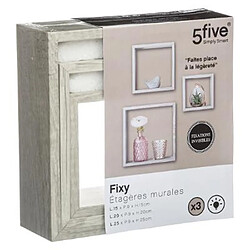 Atmosphera 3 Etagères murales design cube Fixy - Gris