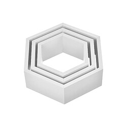 Helloshop26 Lot de 3 étagères murales rétro - Blanc mat