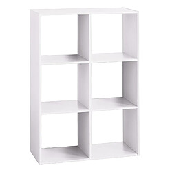 Atmosphera Etagère 6 Cases Mix - P. 32 cm x H. 100,5 cm - Blanc