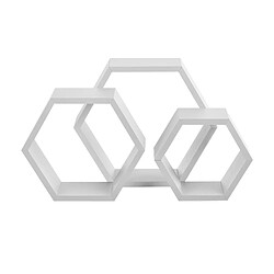 Helloshop26 Lot de 3 étagères murales rétro - Blanc mat