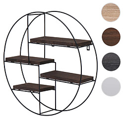 Mendler Étagère murale industrielle - Brun foncé