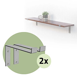 Ml-design Supports d'étagère muraux - Gris