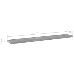 vidaXL Panneaux de Bibliothèque 4 pcs Gris Béton pas cher