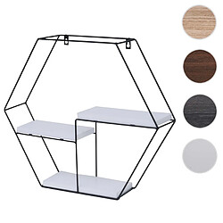 Mendler Étagère murale métal et bois - Blanc