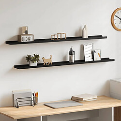 VidaXL Étagères murales 2 pcs - Noir - MDF