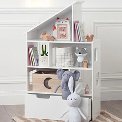 Atmosphera étagère maison enfant + coffre - Blanc