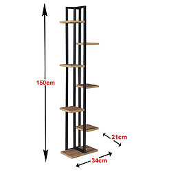 Helloshop26 Support plantes - 6 niveaux - Effet Noyer