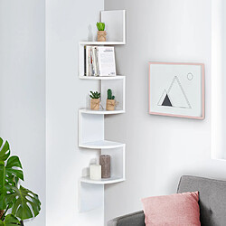 Idmarket market Étagère Murale d'Angle ISA 5 Niveaux Blanche