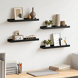 vidaXL Étagères Murales 4 pcs - Noir
