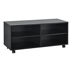 En.casa Meuble de rangement à roulettes - Noir mat