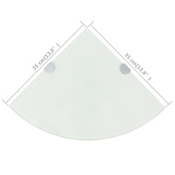 vidaXL Étagère de Coin Verre Blanc pas cher