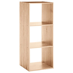 Atmosphera Etagère rectangulaire à 3 cases Mix - H. 100,5 cm - Couleur Bois