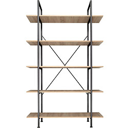 HelloShop26 Grande Étagère Bibliothèque Industrielle - 5 Niveaux