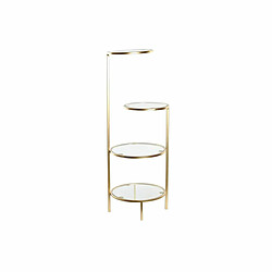 DKD Home Decor Étagère en verre et métal - Doré Étagère - Verre et métal - 4 niveaux - 32.5 x 30 x 86 cm - Doré