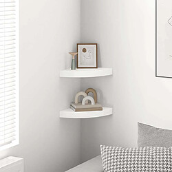 Avis vidaXL Étagères d'angle flottantes 2 pcs - Blanc brillant