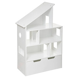 Atmosphera étagère maison enfant + coffre - Blanc