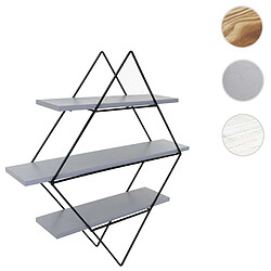 Mendler Étagère murale métal et bois - Gris