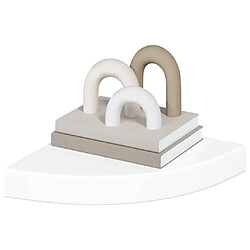 Acheter vidaXL Étagères d'angle flottantes 2 pcs - Blanc brillant
