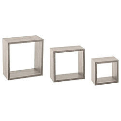 Atmosphera 3 Etagères murales design cube Fixy - Gris