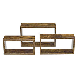 Helloshop26 Lot de 3 Étagères murales 03_0005793 - Brun