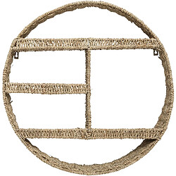 Atmosphera Etagère murale ronde design roseau Seagrass - Diam. 58 cm - Beige