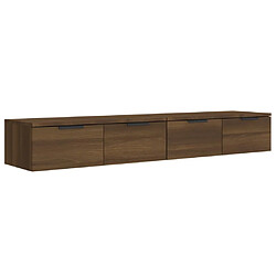 vidaXL Armoires Murales 2 pcs Chêne Marron