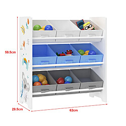 Étagère Helloshop26 pour enfant - Blanc / Gris / Bleu