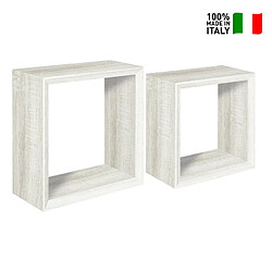 Avis Sanitec Ginevra Étagères murales cube Lot de 2 - Design moderne