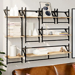 VidaXL Ensemble étagères murales Chêne sonoma