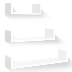 Idmarket Market Lot Étagères Murales Blanches 3 pcs pas cher
