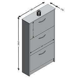 FMD Armoire à chaussures Blanc