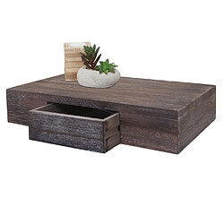 Mendler Étagère murale avec tiroir - brun foncé