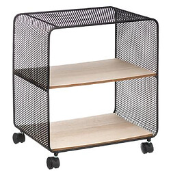 Pegane Étagère cube métal et bois - Noir