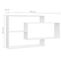 Vidaxl Étagères murales Blanc Bois pas cher