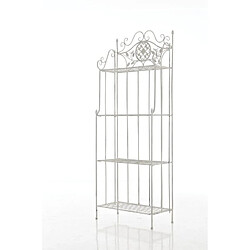 Decoshop26 Étagère Métal 4 Niveaux Blanc Vieilli