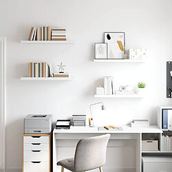 Avis vidaXL Étagères Murales Flottantes 4 pcs Blanc 80x23,5 cm