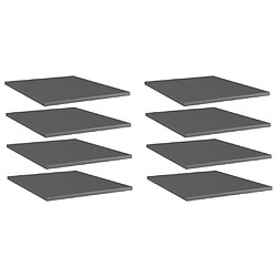 vidaXL Panneaux Bibliothèque Gris Brillant Panneaux de bibliothèque - Bois ingénierie - Gris brillant - 40 x 50 x 1,5 cm - Lot de 8