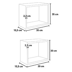 Acheter Sanitec Ginevra Étagères murales cube Lot de 2 - Design moderne