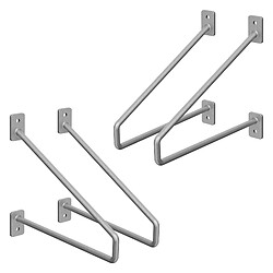 Ml-design Supports d'étagère murale - Argent