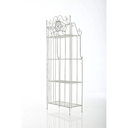 Decoshop26 Étagère Métal 4 Niveaux Blanc Vieilli