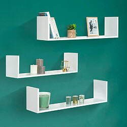 Idmarket Market Étagère Murale LOU Blanche