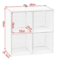 Helloshop26 Bibliothèque 4 Cubes - Blanc
