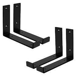Ml-design Lot de 4 supports d'étagère murale - Noir