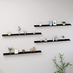 vidaXL Étagères Murales 4 pcs Noir
