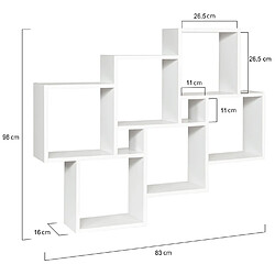 Idmarket MARKET Etagère Murale LUCAS Blanche pas cher