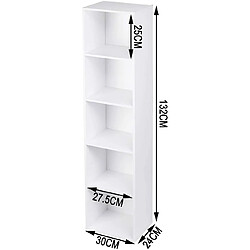 Bibliothèque Helloshop26 à 5 compartiments - Blanc
